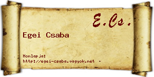 Egei Csaba névjegykártya