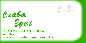 csaba egei business card